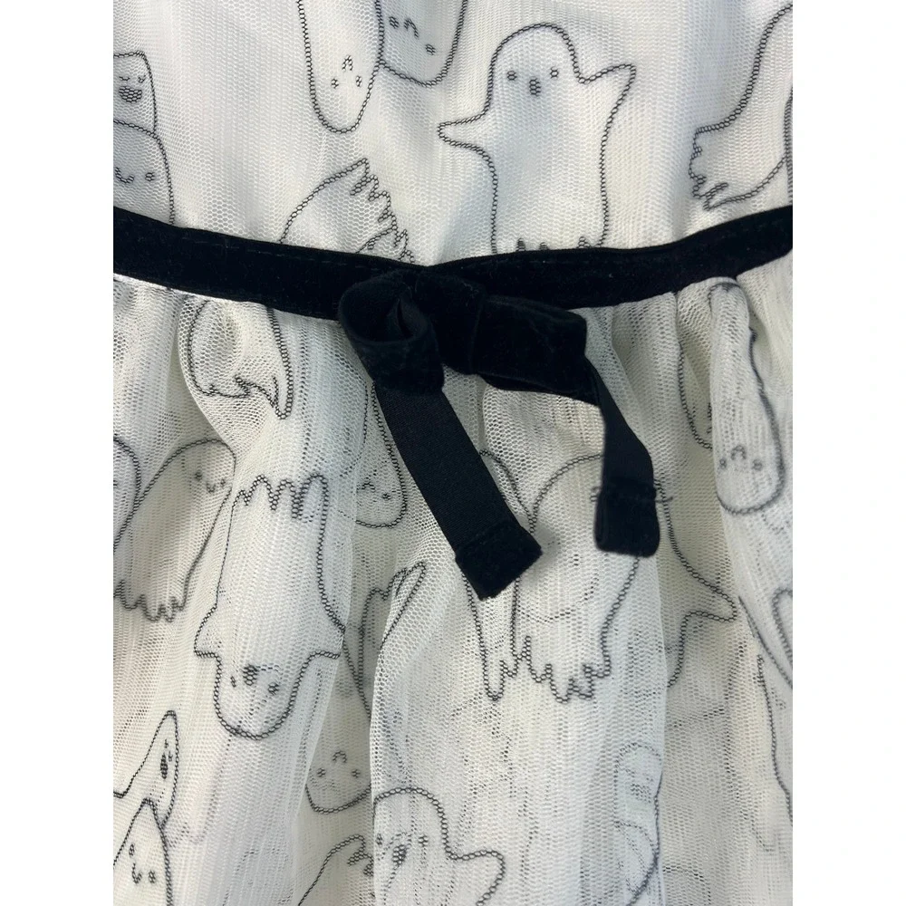Cat & Jack Ghost Halloween Tulle Dress Spooky Whimsigoth Gothic Kids 5T
